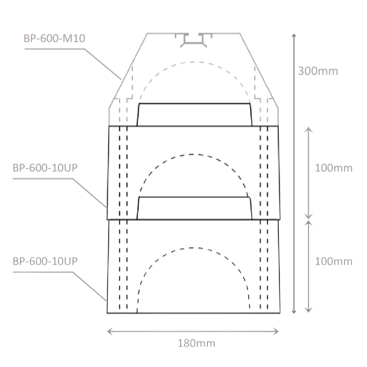 Podstawa gumowa antywibracyjna z podwyższeniem 60cm WYSOKA na 30cm 1kpl - obrazek 2
